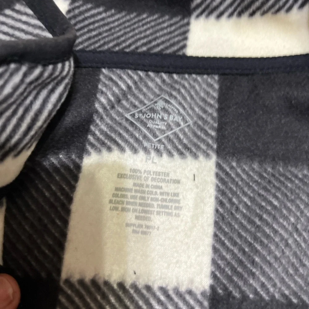 St. John's Bay Black and White Cowl Neck Sweater